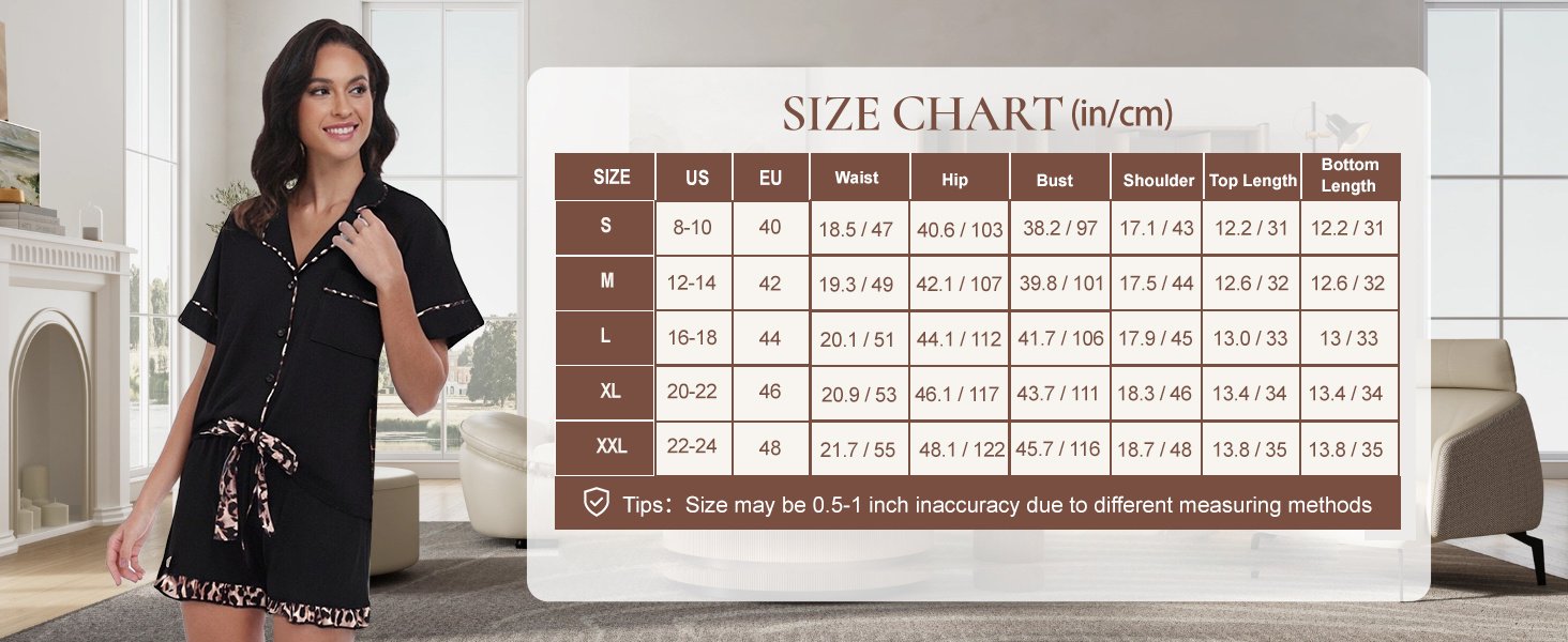 RONGTAI Women’s Leopard Print Short Sleeve Pajama Set - Image 9