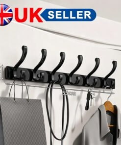 12-Hook Aluminum Wall-Mounted Coat & Clothes Rack