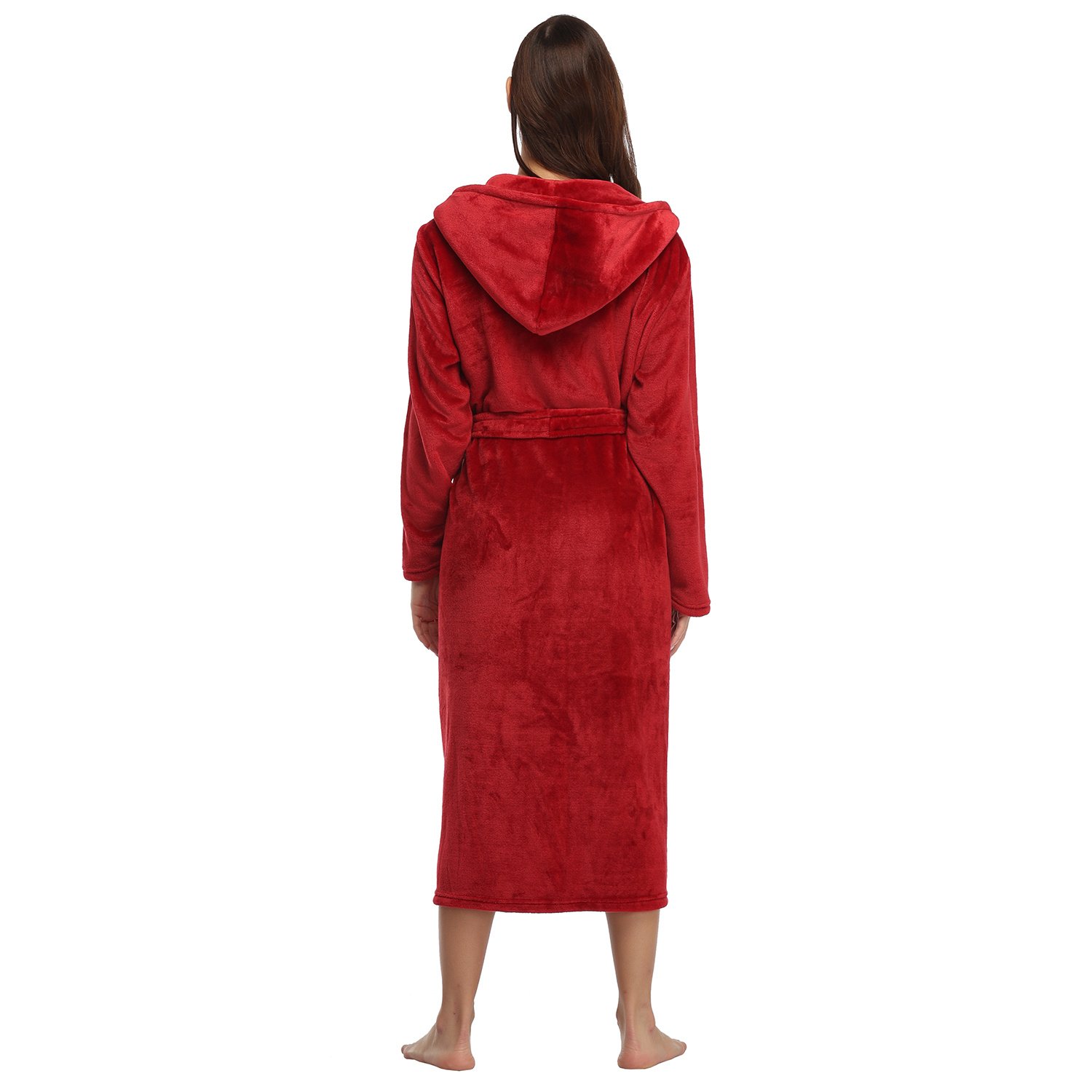 Women’s Plush Fleece Hooded Robe - Image 2