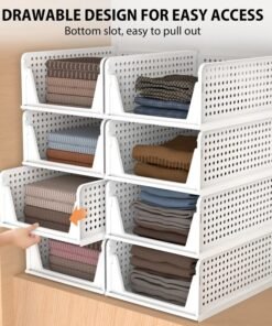 4-Pack Stackable Wardrobe & Clothes Storage Organisers
