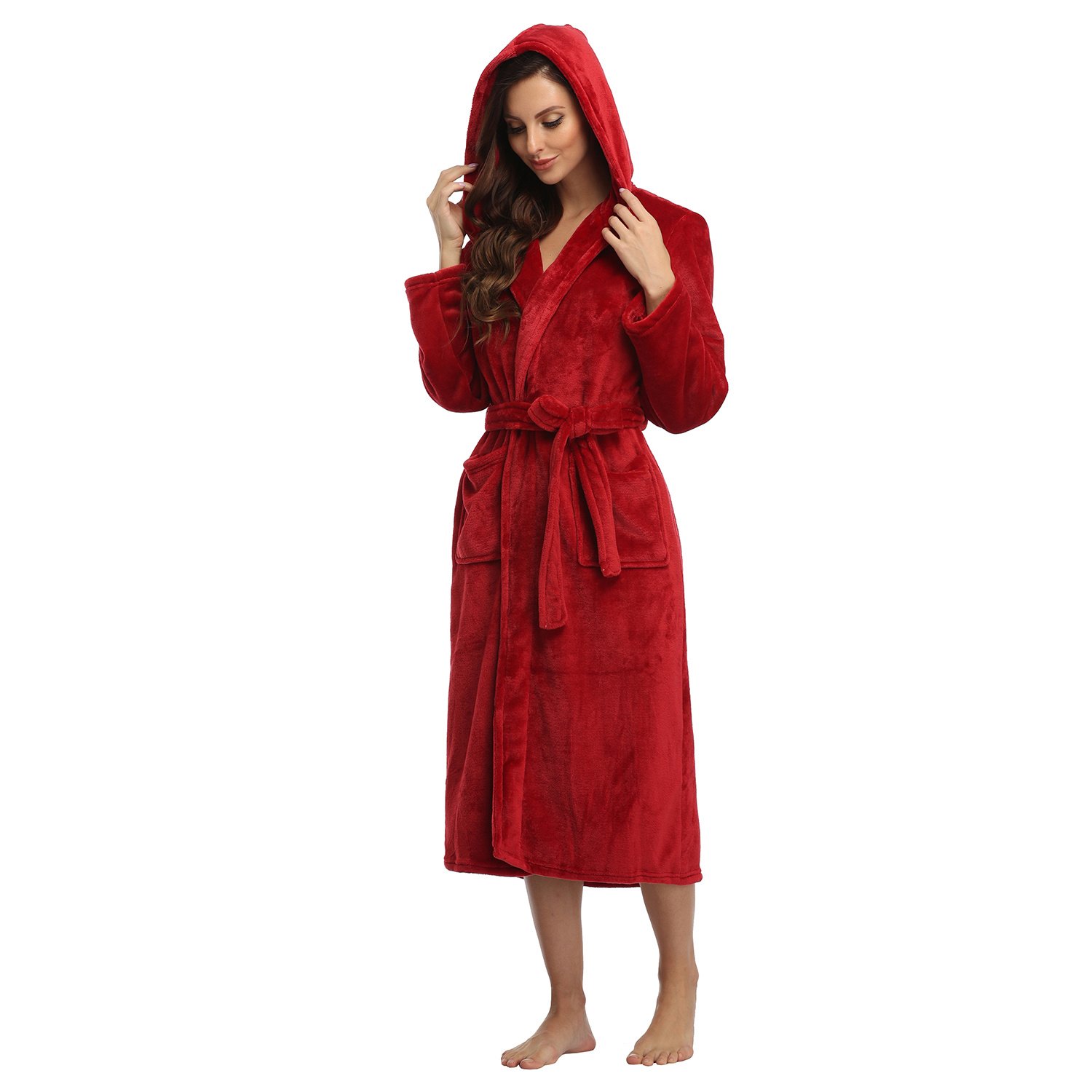 Women’s Plush Fleece Hooded Robe - Image 7