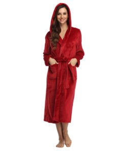 Women’s Plush Fleece Hooded Robe