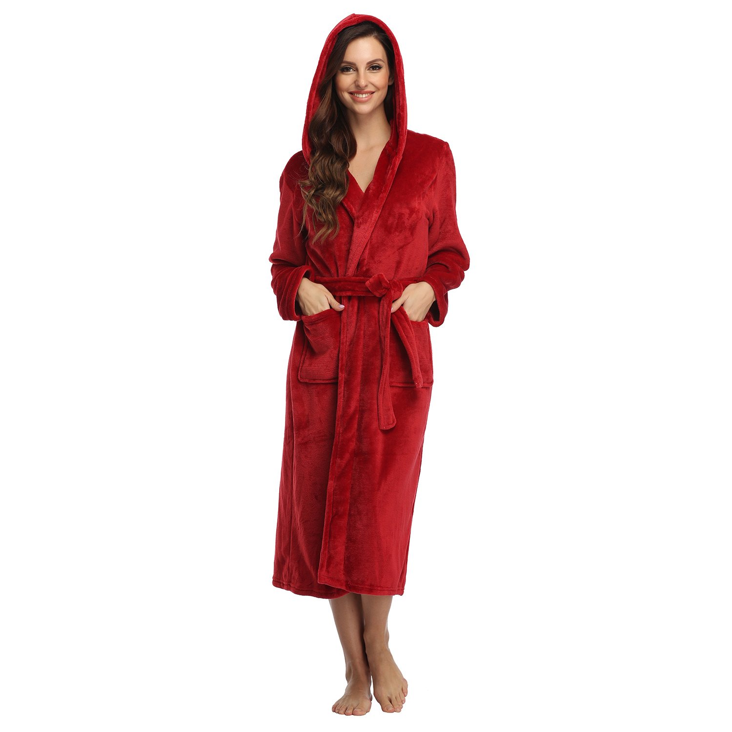 Women’s Plush Fleece Hooded Robe