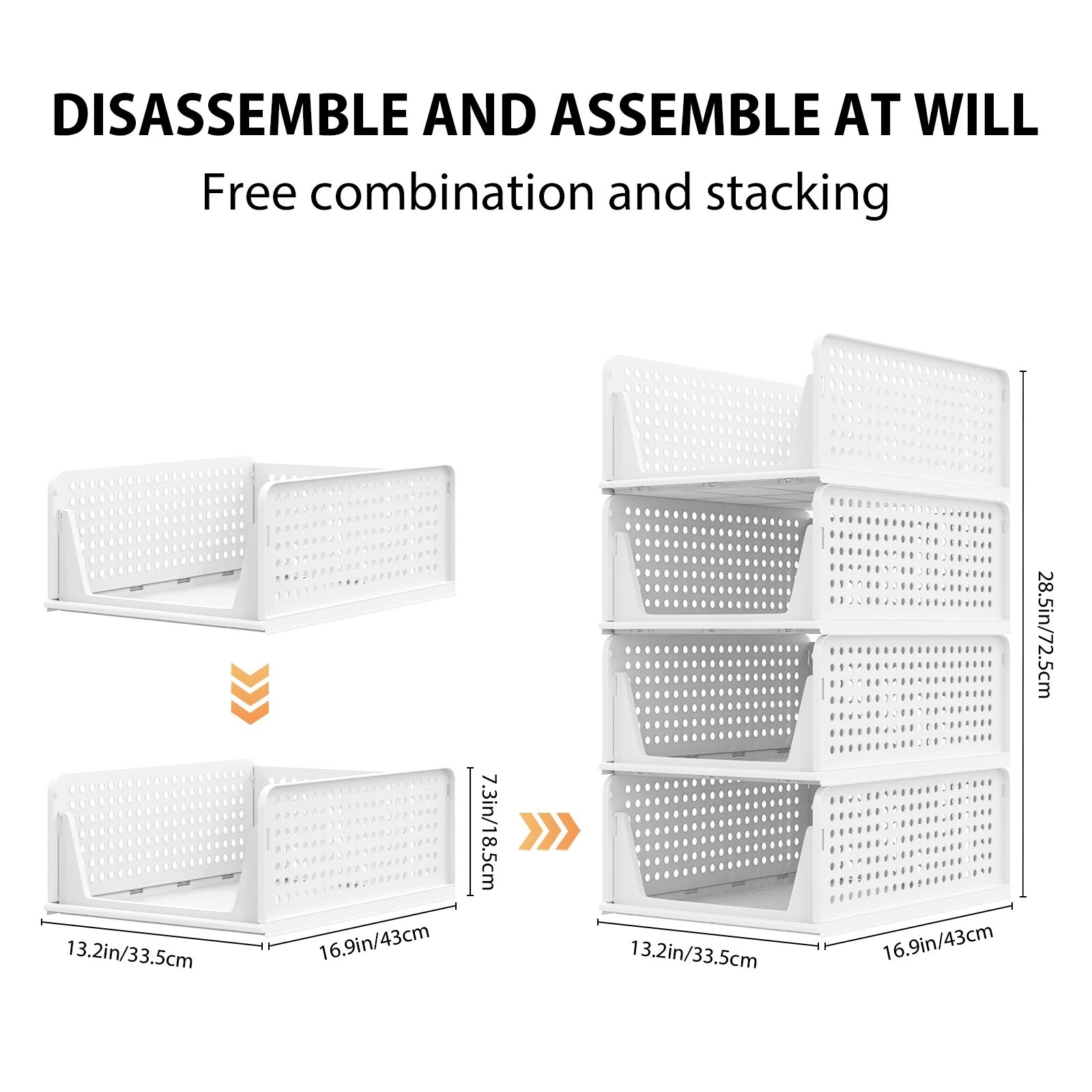 4-Pack Stackable Wardrobe & Clothes Storage Organisers - Image 2
