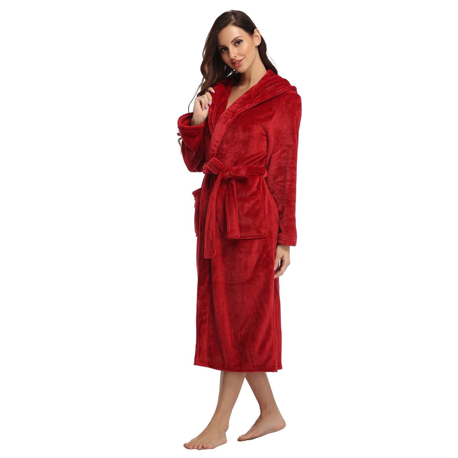 Women’s Plush Fleece Hooded Robe - Image 6