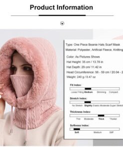 Fleece Hooded Winter Beanie