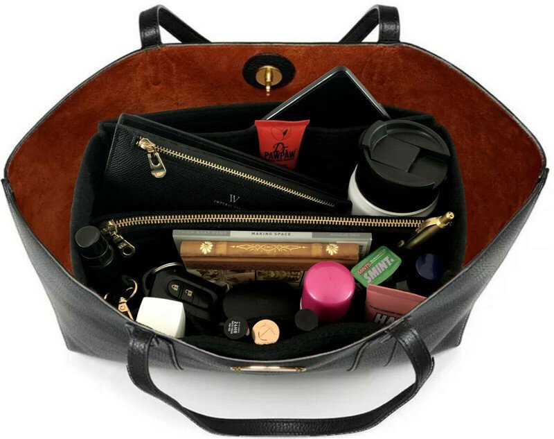 Women’s Handbag Organizer Felt Travel Insert Makeup Pouch - Image 5