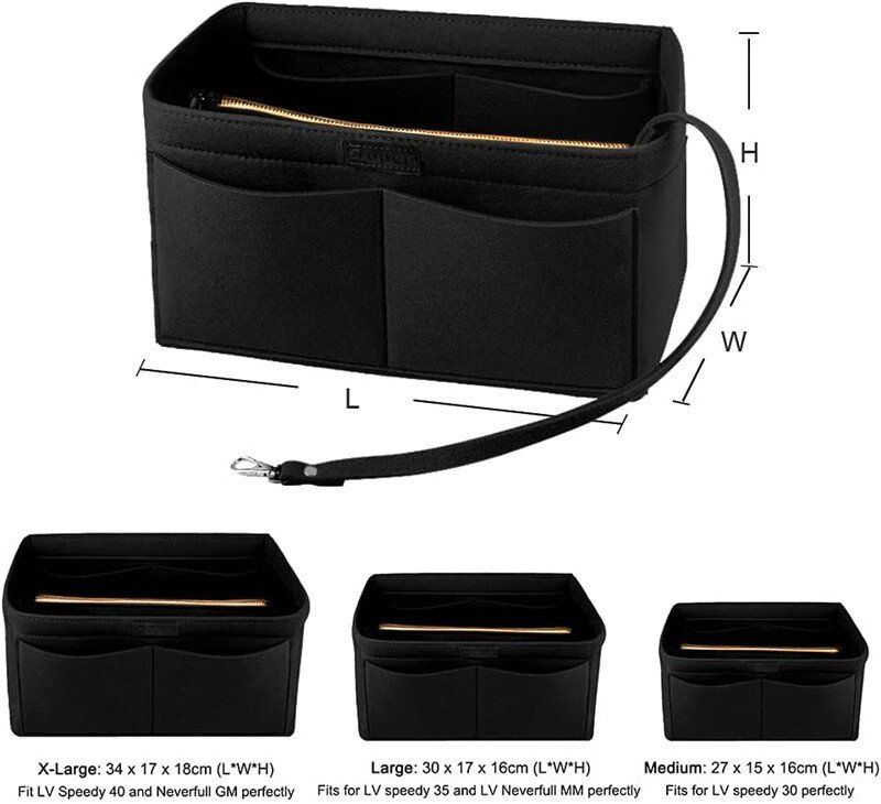 Women’s Handbag Organizer Felt Travel Insert Makeup Pouch - Image 7